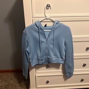 blue crop jacket